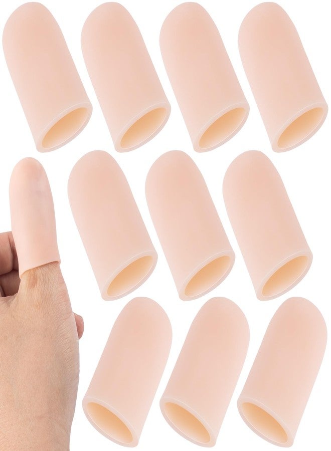 CustomyLife 10pcs Gel Finger Cots, Thumb Protector for Wounds, Finger Condom for Injury, Soft Flexible Finger Sleeve Support for Hands Cracking, Eczema Skin, Trigger Finger Arthritis Pain Relief - Image 1